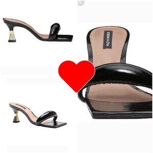 BCBGMAXAZRIA Women's Favari Mid Heel Dress Sandal Women's Shoes In Black 8.5